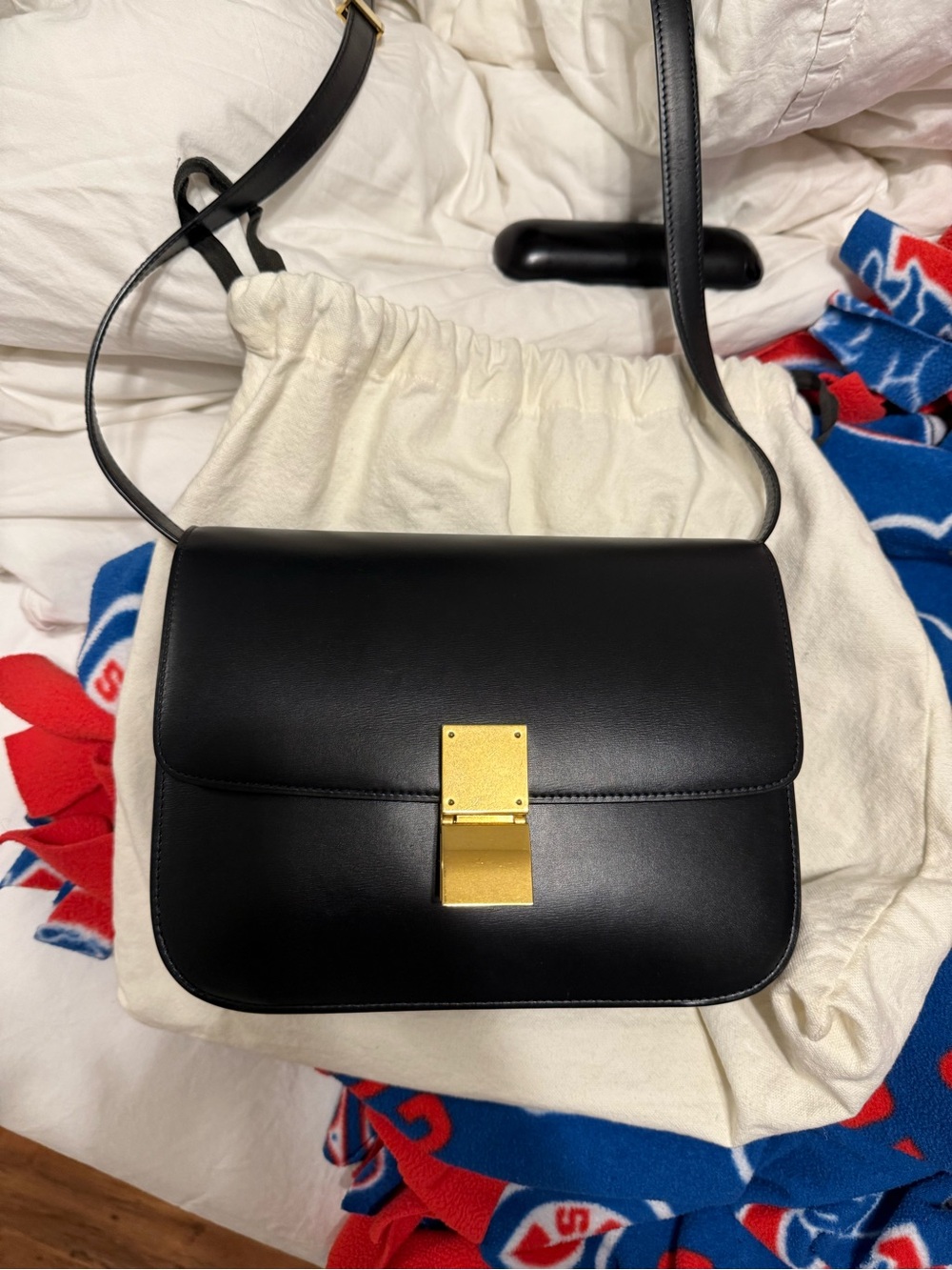 Celine Box Bag - Black Calf Leather